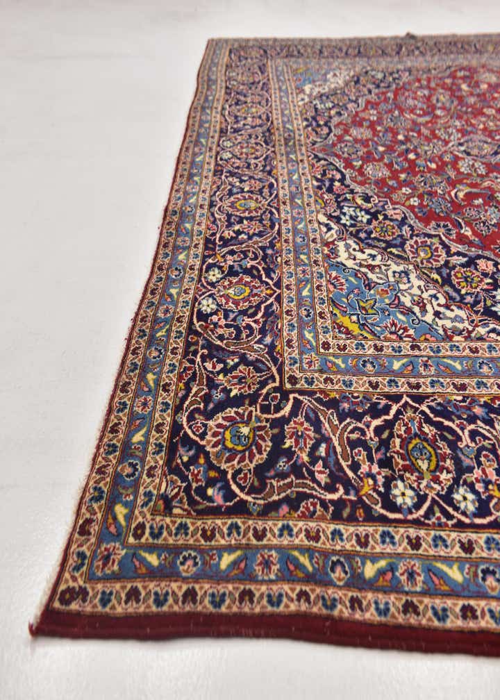 9' 9 x 12' 7 Hand Knotted Kashan Persian Wool Rug