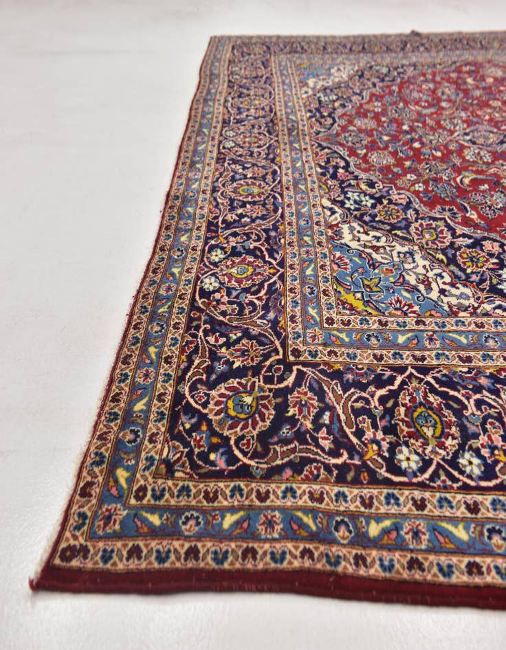 Detail image of 9' 9 x 12' 7 Hand Knotted Kashan Persian Wool Rug