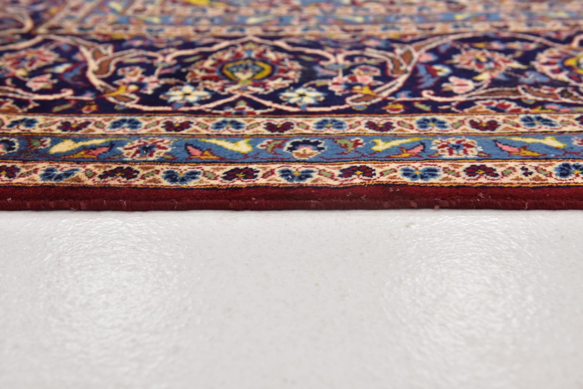 9' 9 x 12' 7 Hand Knotted Kashan Persian Wool Rug