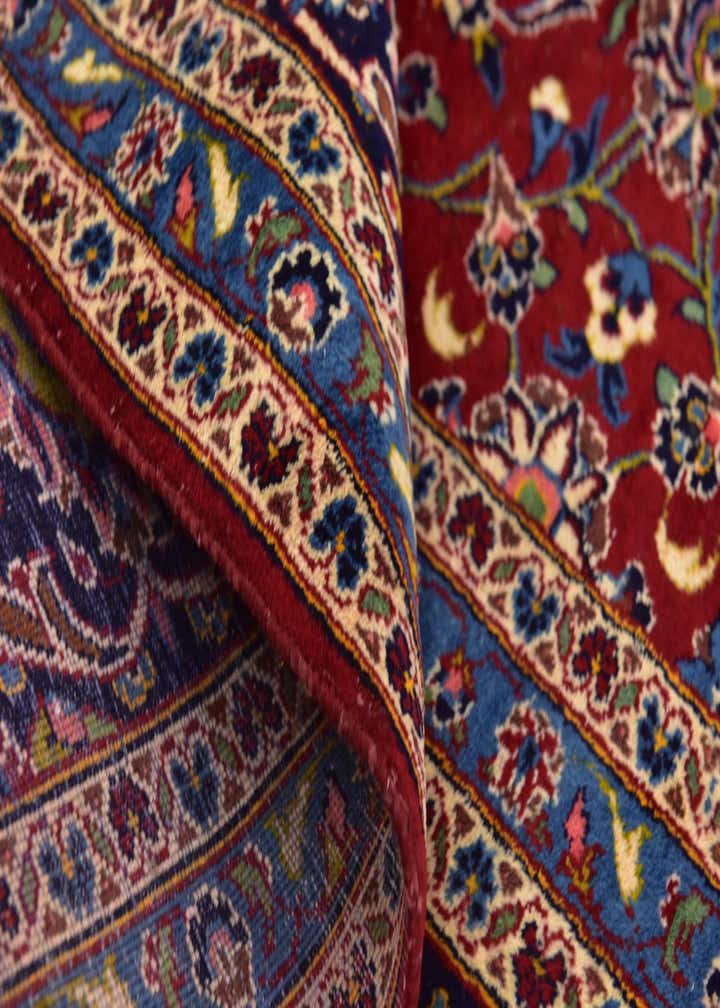 9' 9 x 12' 7 Hand Knotted Kashan Persian Wool Rug