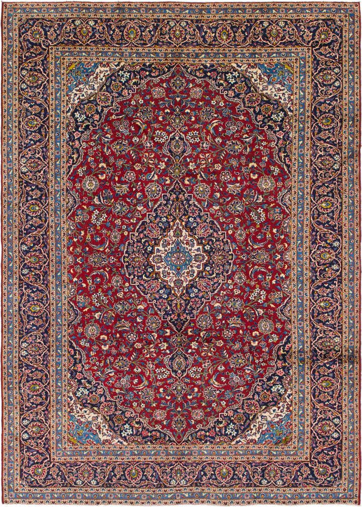 9' 9 x 12' 7 Hand Knotted Kashan Persian Wool Rug