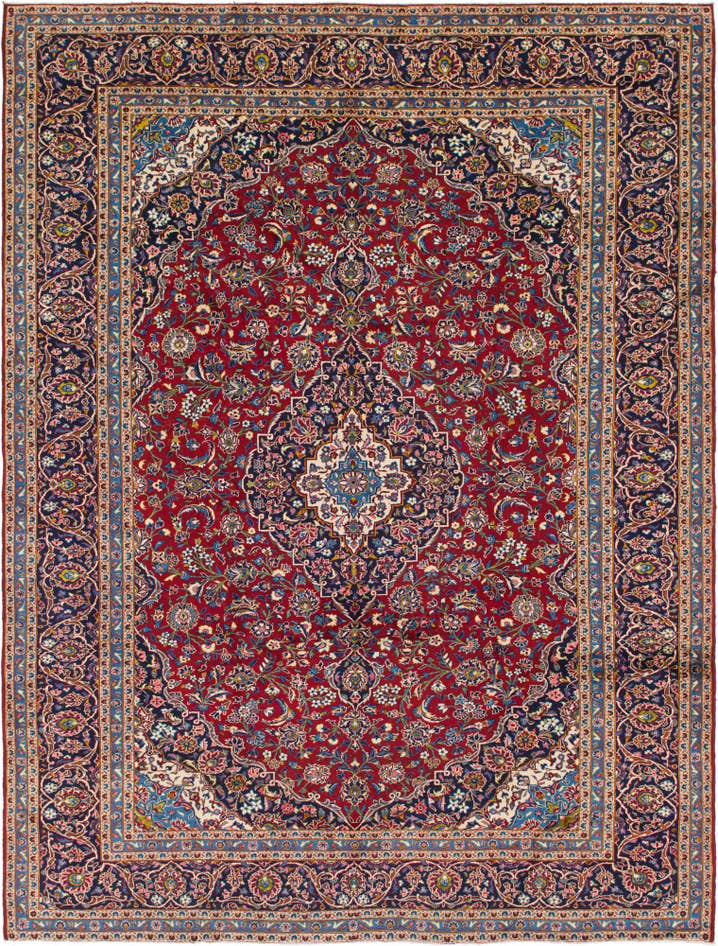 Detail image of 9' 9 x 12' 7 Hand Knotted Kashan Persian Wool Rug