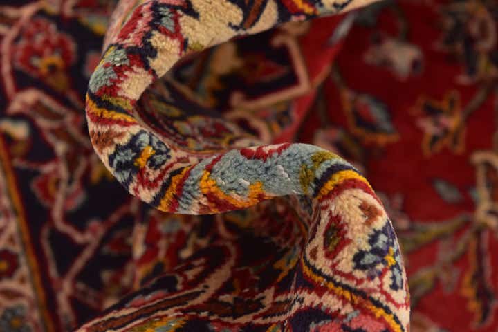 9' 10 x 13' 3 Hand Knotted Kashan Persian Wool Rug
