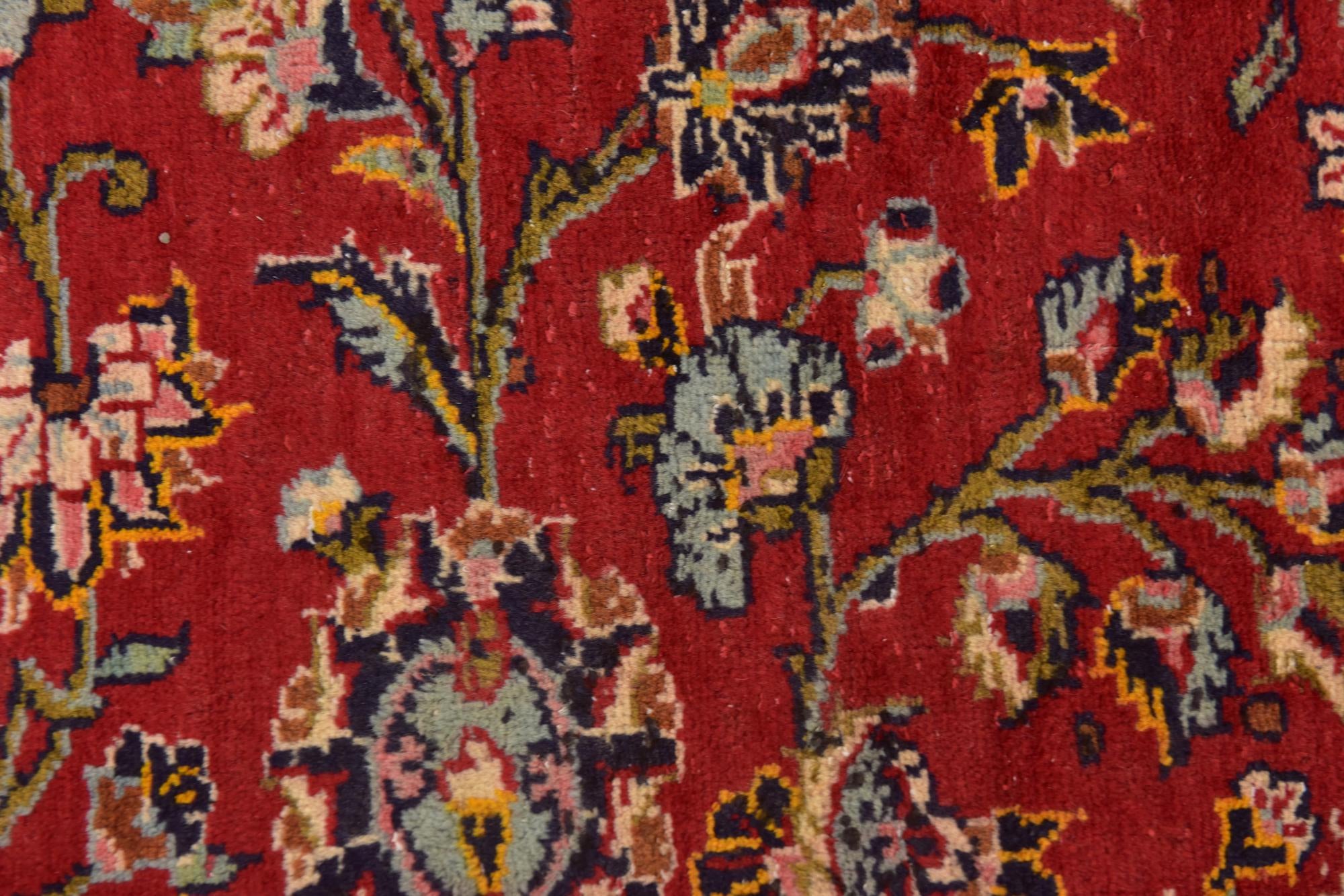 9' 10 x 13' 3 Hand Knotted Kashan Persian Wool Rug