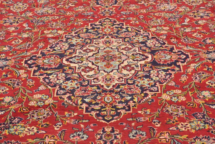 Detail image of 9' 10 x 13' 3 Hand Knotted Kashan Persian Wool Rug