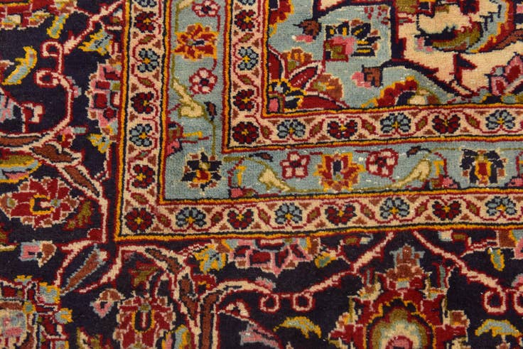 Detail image of 9' 10 x 13' 3 Hand Knotted Kashan Persian Wool Rug