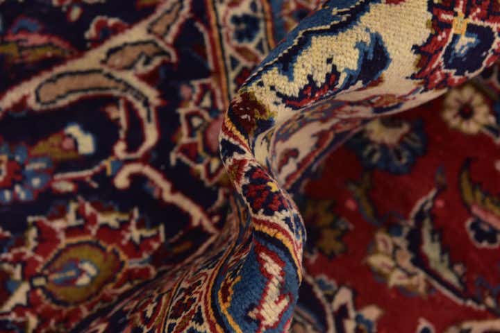 9' 6 x 12' 9 Hand Knotted Kashan Persian Wool Rug
