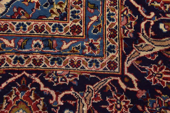 9' 6 x 12' 9 Hand Knotted Kashan Persian Wool Rug