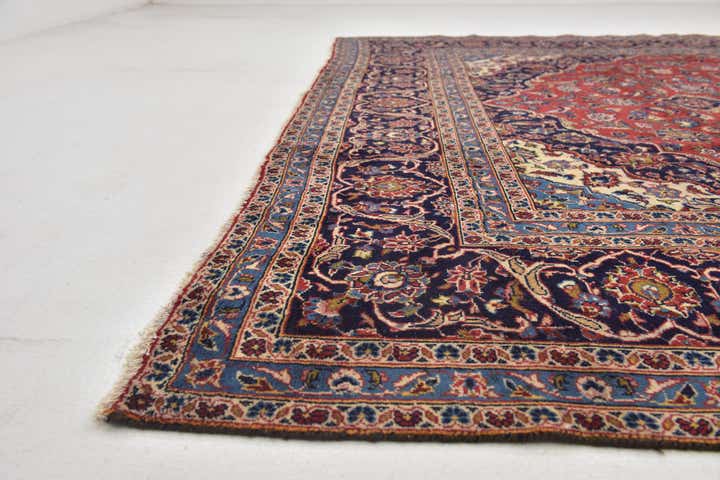 9' 6 x 12' 9 Hand Knotted Kashan Persian Wool Rug