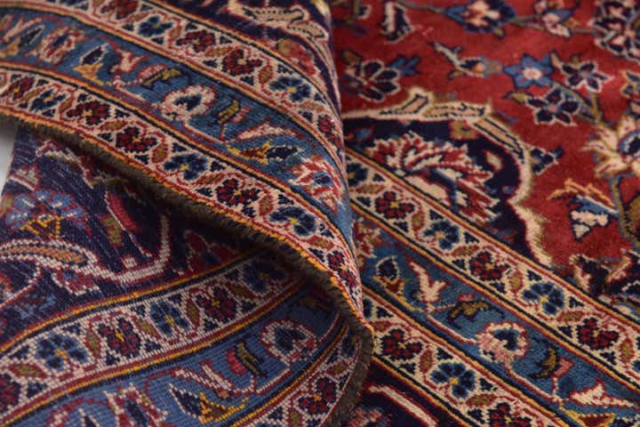 9' 6 x 12' 9 Hand Knotted Kashan Persian Wool Rug