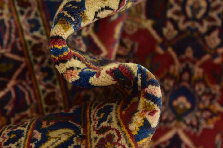 9' 7 x 12' 10 Hand Knotted Kashan Persian Wool Rug