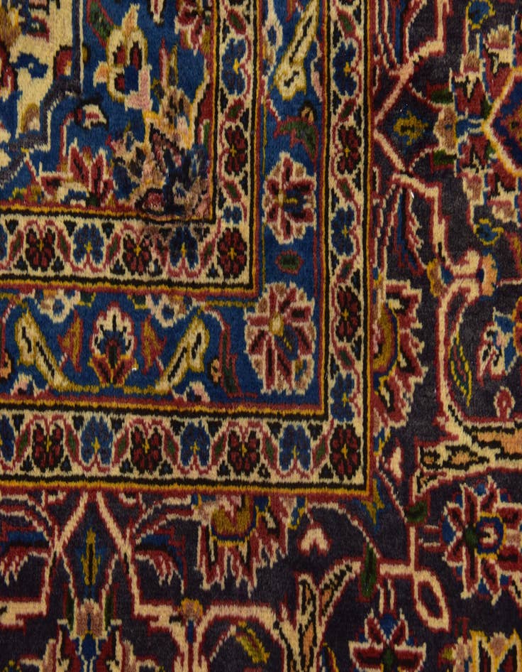 Detail image of 9' 7 x 12' 10  Hand Knotted Kashan Persian Wool Rug