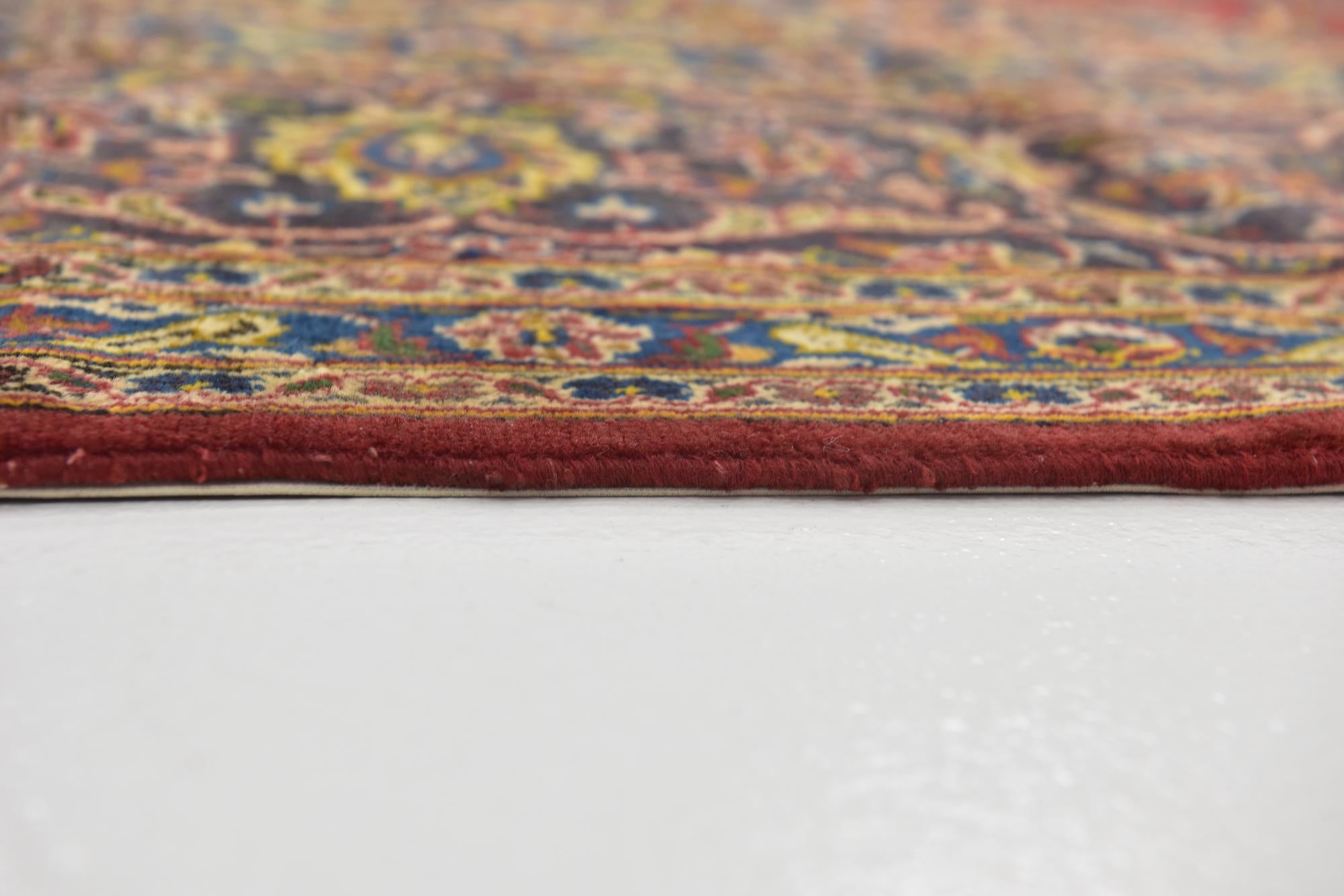 9' 7 x 12' 10 Hand Knotted Kashan Persian Wool Rug