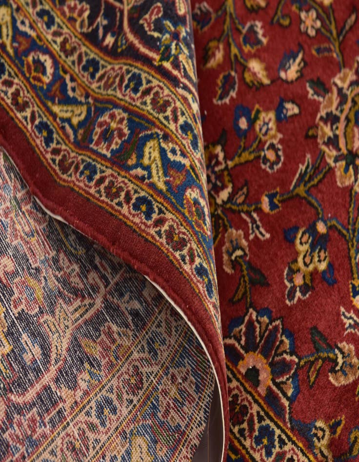 Detail image of 9' 7 x 12' 10  Hand Knotted Kashan Persian Wool Rug