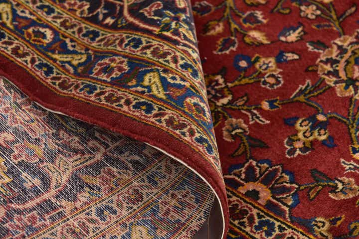 9' 7 x 12' 10 Hand Knotted Kashan Persian Wool Rug