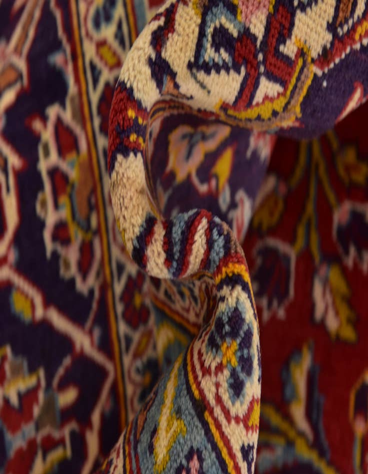 Detail image of 9' 7 x 13' 2  Hand Knotted Kashan Persian Wool Rug