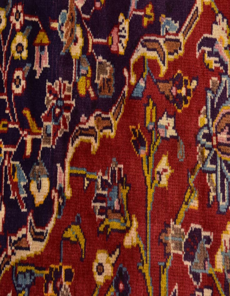 Detail image of 9' 7 x 13' 2  Hand Knotted Kashan Persian Wool Rug