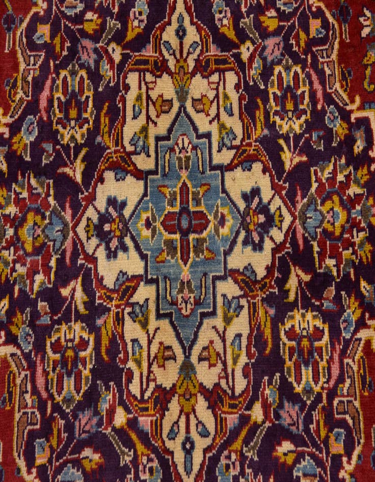 Detail image of 9' 7 x 13' 2  Hand Knotted Kashan Persian Wool Rug
