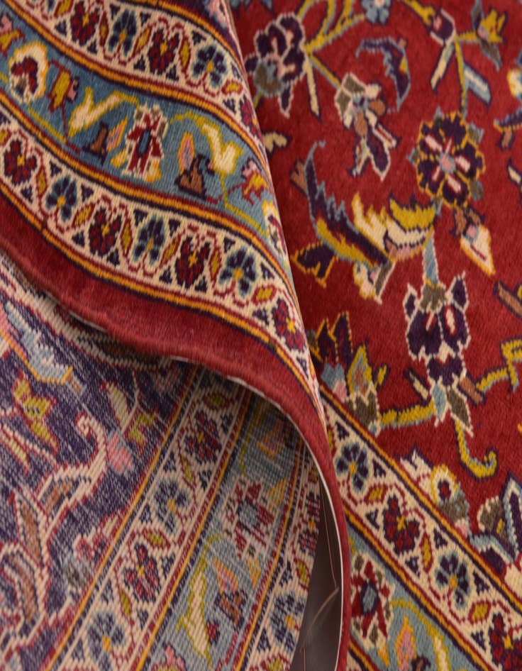 Detail image of 9' 7 x 13' 2  Hand Knotted Kashan Persian Wool Rug