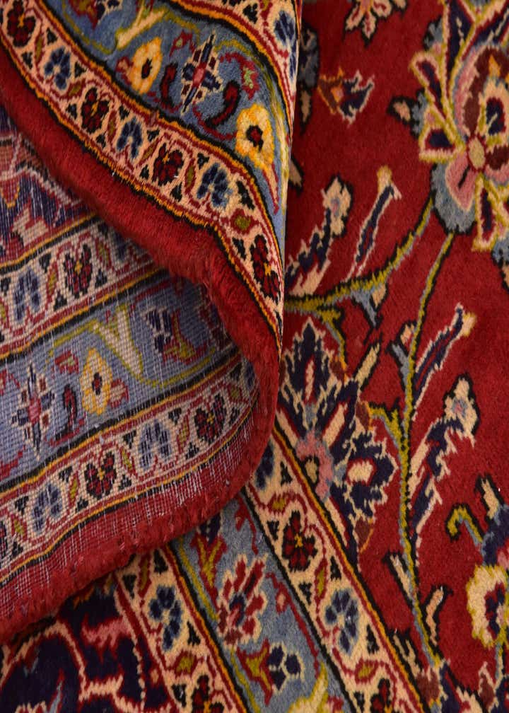 9' 7 x 12' 10 Hand Knotted Kashan Persian Wool Rug