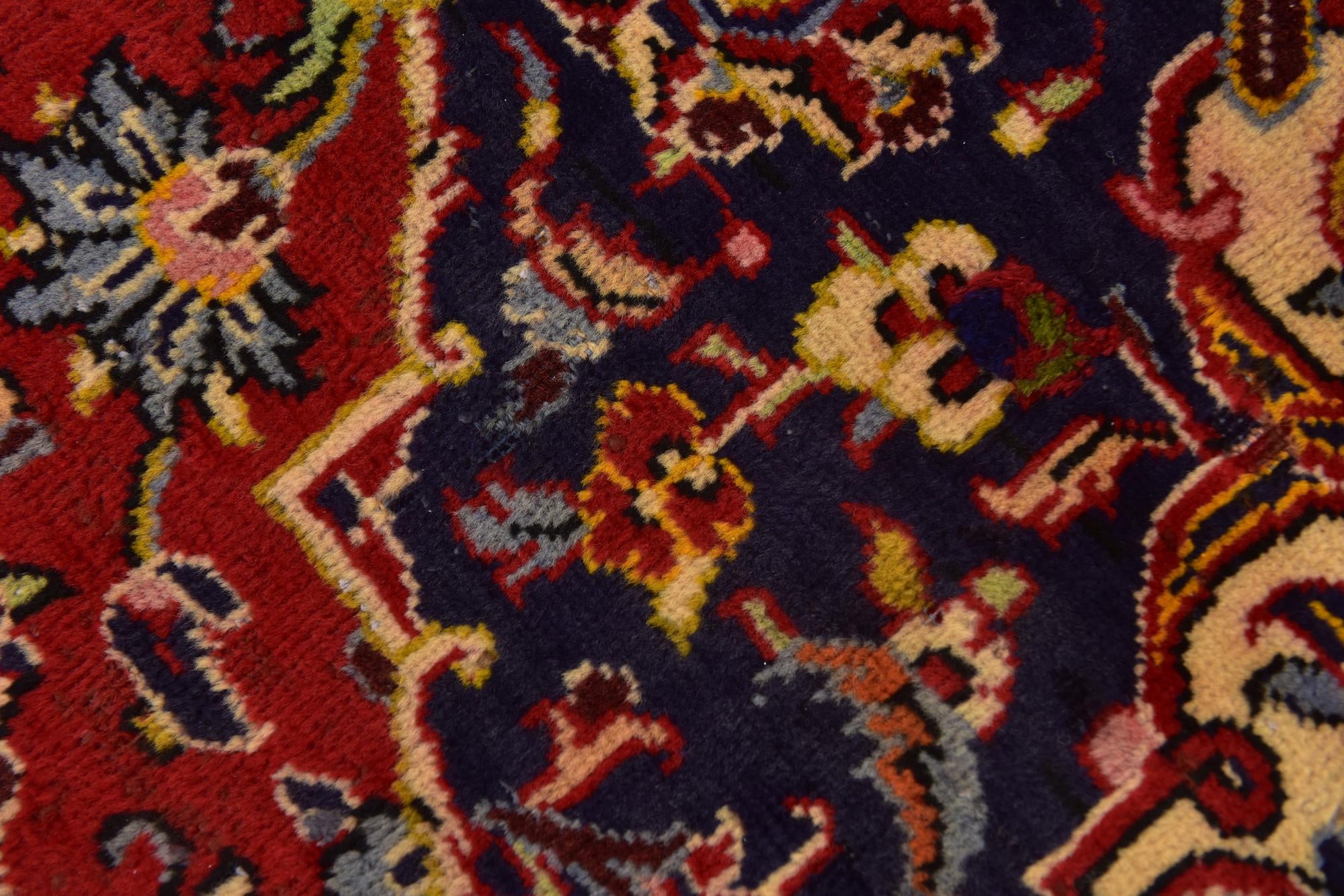 9' 7 x 12' 10 Hand Knotted Kashan Persian Wool Rug