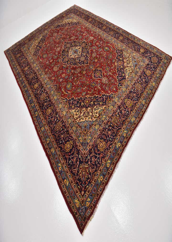 9' 7 x 12' 10 Hand Knotted Kashan Persian Wool Rug
