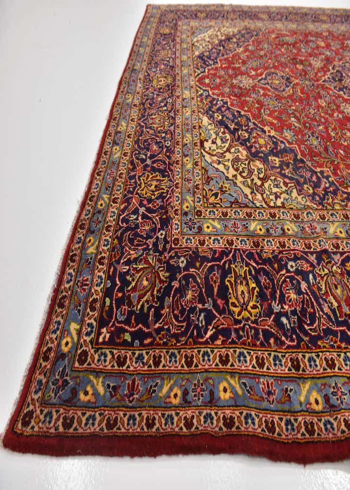 9' 7 x 12' 10 Hand Knotted Kashan Persian Wool Rug