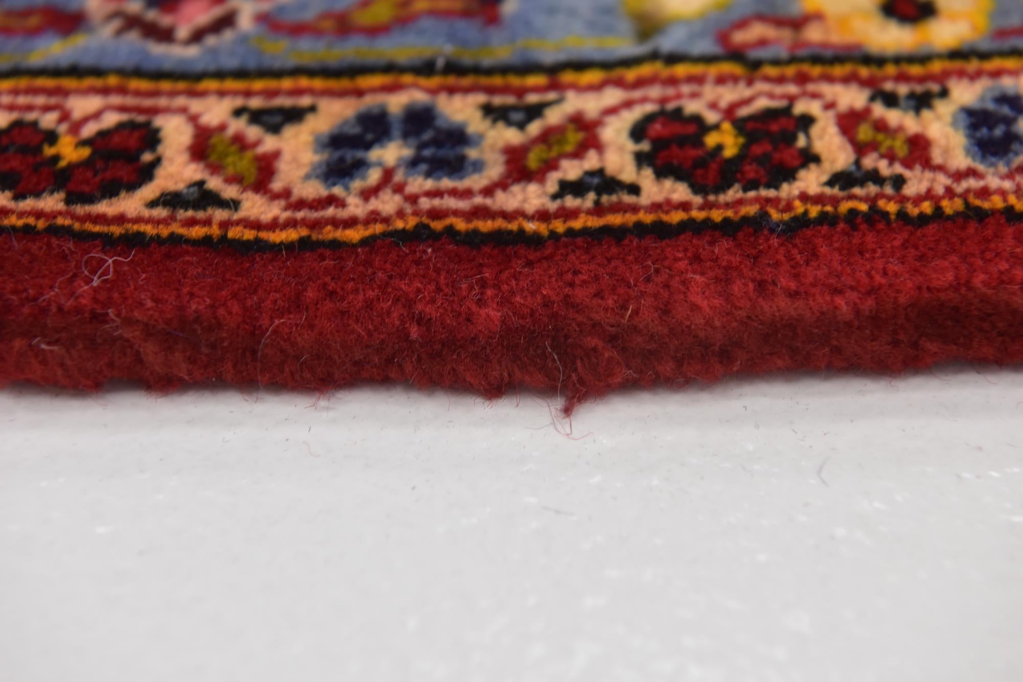9' 7 x 12' 10 Hand Knotted Kashan Persian Wool Rug