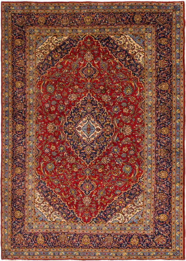 9' 7 x 12' 10 Hand Knotted Kashan Persian Wool Rug