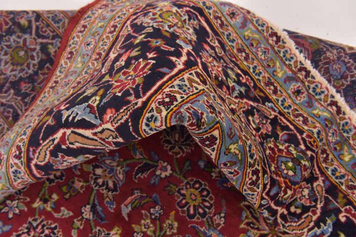 9' 8 x 13' 6 Hand Knotted Kashan Persian Wool Rug