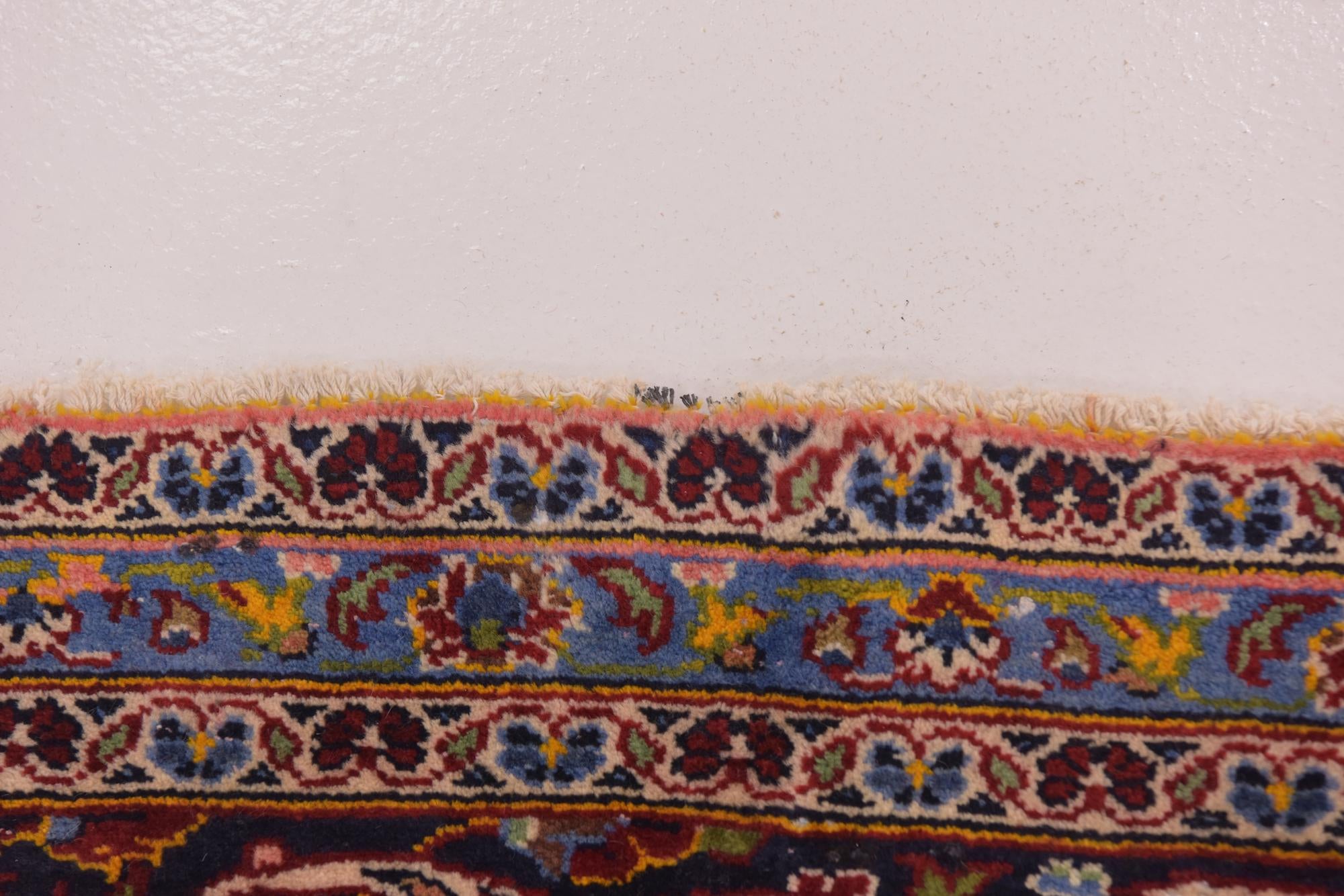 9' 8 x 13' 6 Hand Knotted Kashan Persian Wool Rug