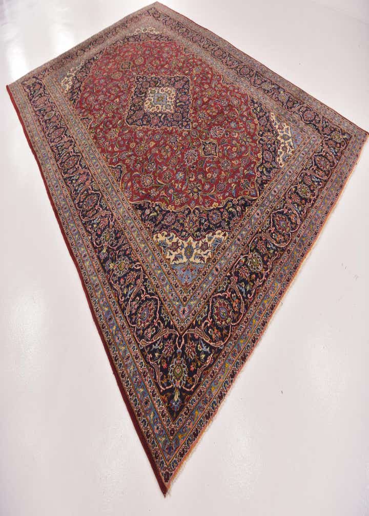 9' 8 x 13' 6 Hand Knotted Kashan Persian Wool Rug