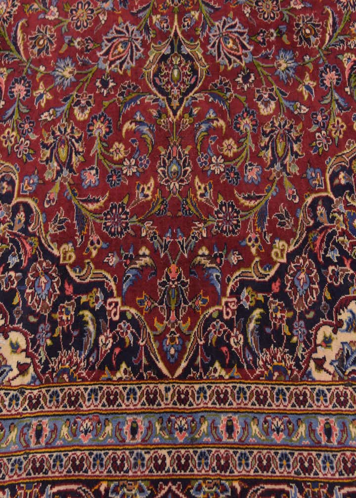 9' 8 x 13' 6 Hand Knotted Kashan Persian Wool Rug