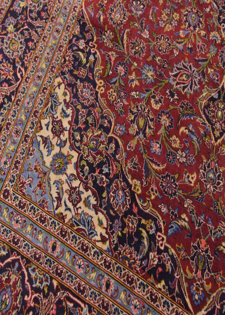 9' 8 x 13' 6 Hand Knotted Kashan Persian Wool Rug