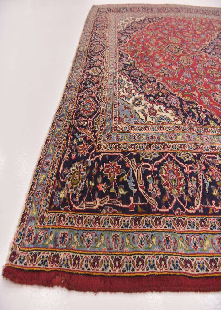 9' 8 x 13' 6 Hand Knotted Kashan Persian Wool Rug