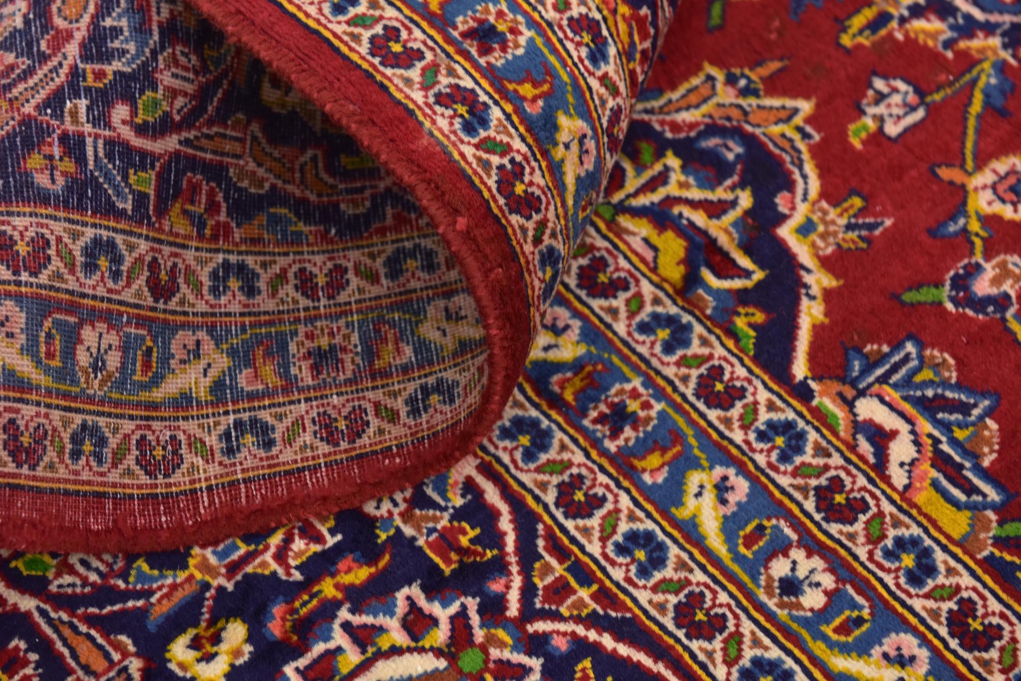 9' 7 x 13' Hand Knotted Kashan Persian Wool Rug