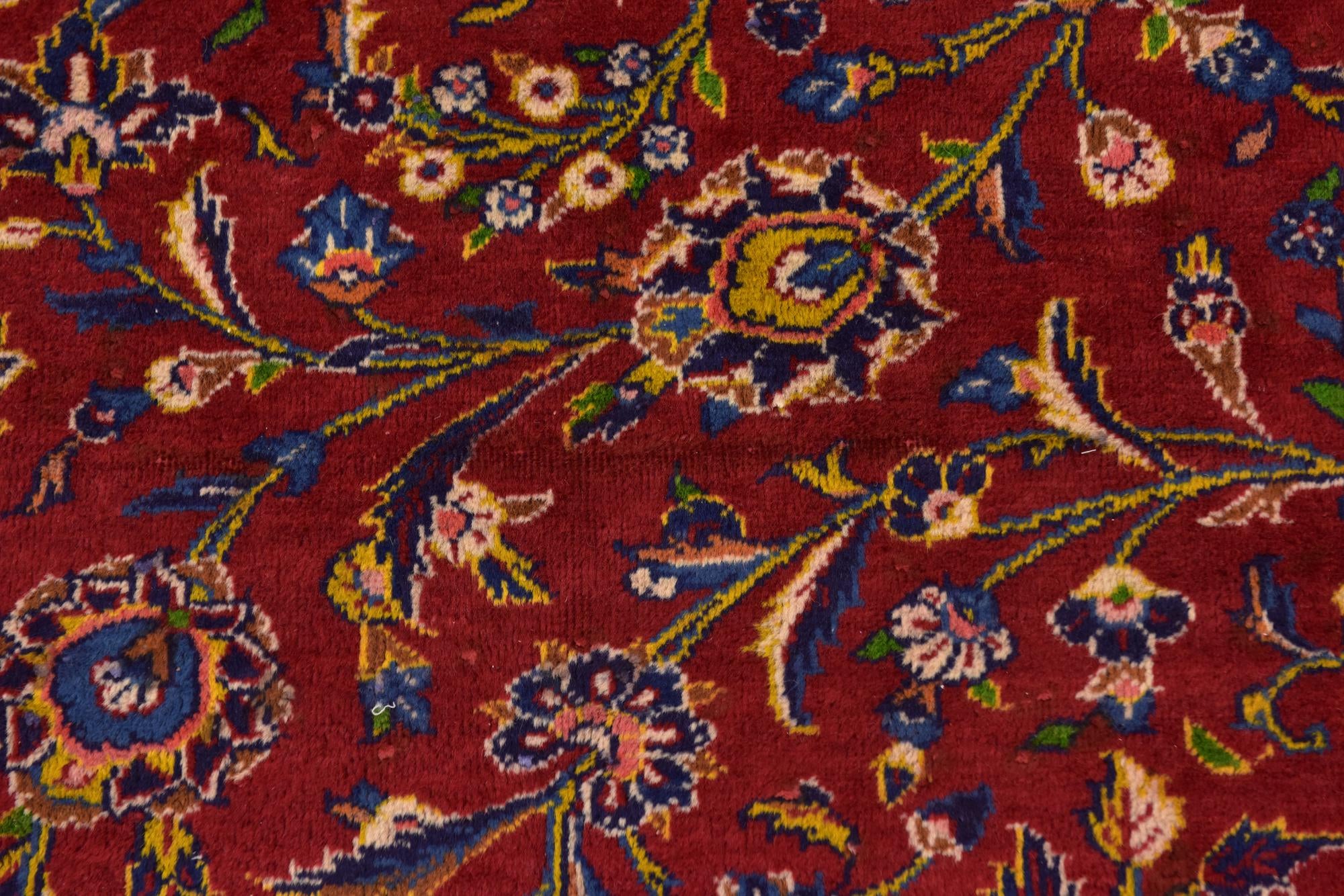 9' 7 x 13' Hand Knotted Kashan Persian Wool Rug