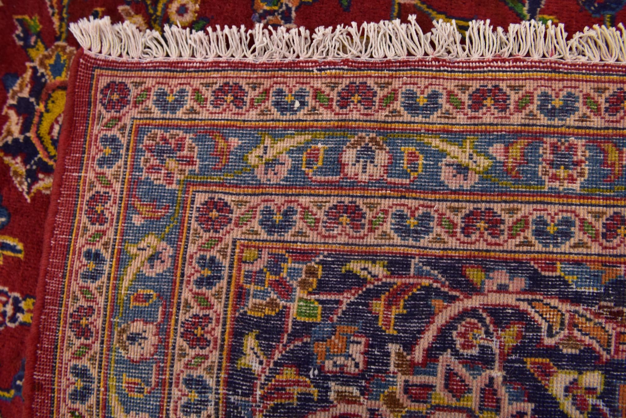 9' 7 x 13' Hand Knotted Kashan Persian Wool Rug