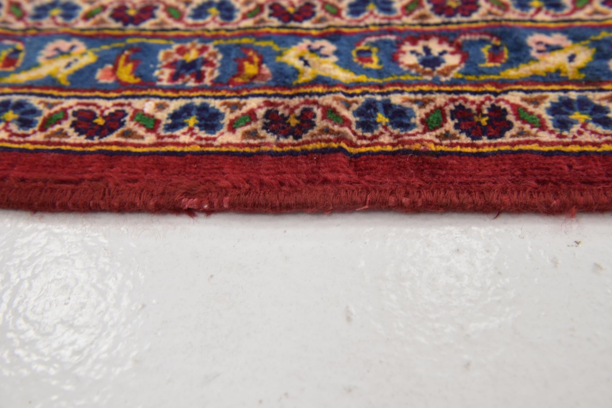 9' 7 x 13' Hand Knotted Kashan Persian Wool Rug