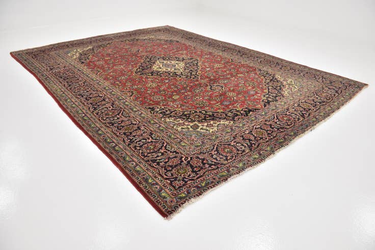 Detail image of 10' x 12' 10 Hand Knotted Kashan Persian Wool Rug