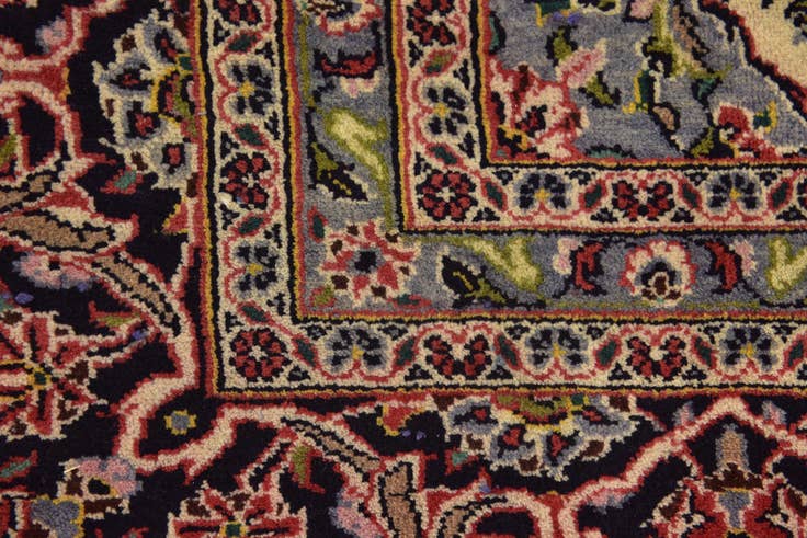Detail image of 10' x 12' 10 Hand Knotted Kashan Persian Wool Rug