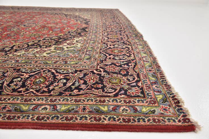 Detail image of 10' x 12' 10 Hand Knotted Kashan Persian Wool Rug
