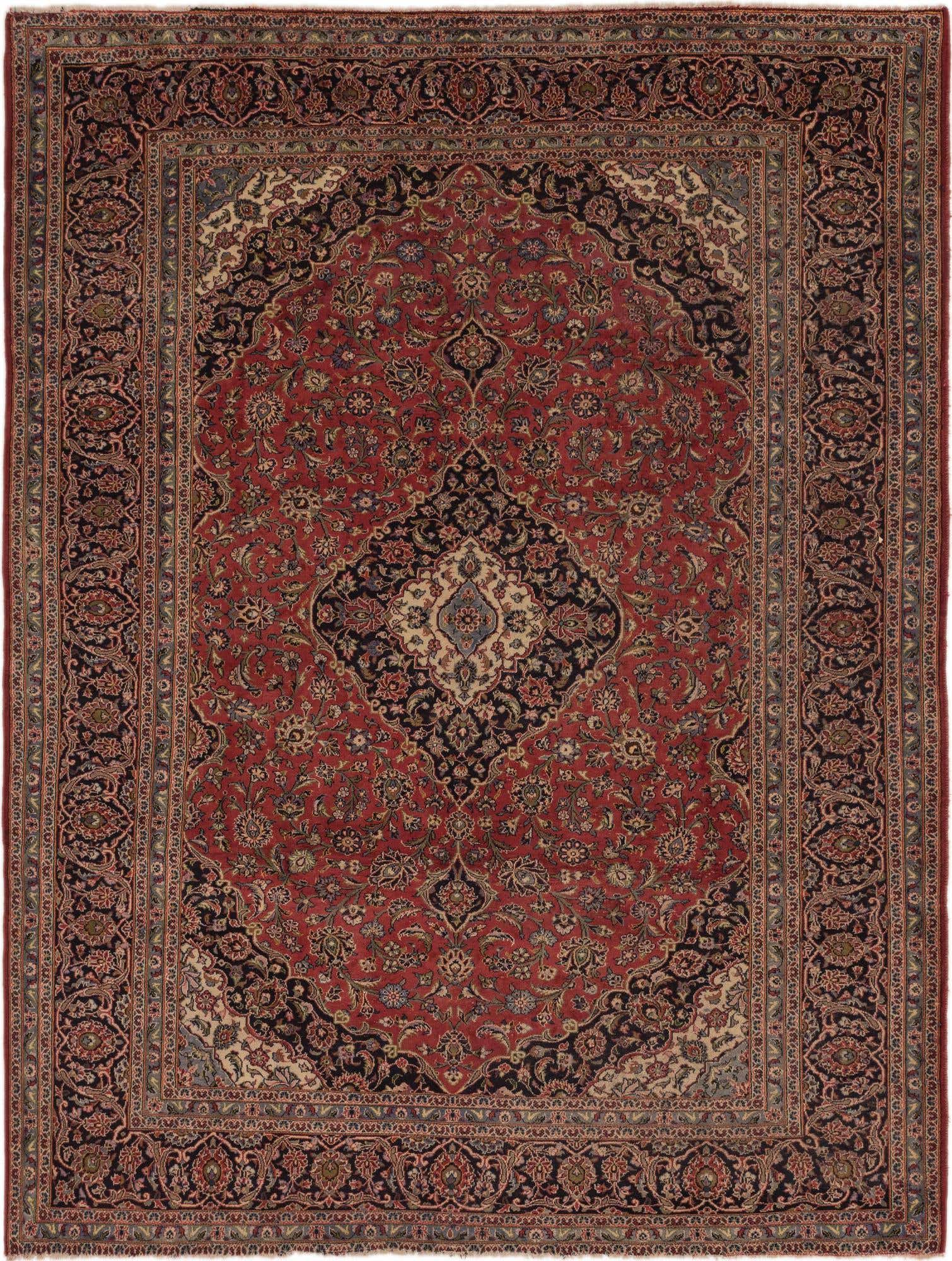 10' x 12' 10 Hand Knotted Kashan Persian Wool Rug