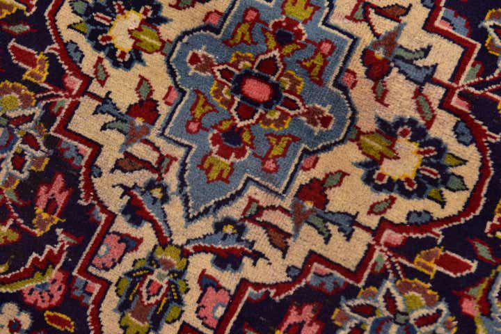 9' 10 x 13' Hand Knotted Kashan Persian Wool Rug
