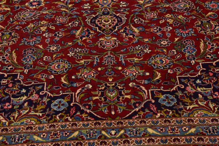 9' 10 x 13' Hand Knotted Kashan Persian Wool Rug
