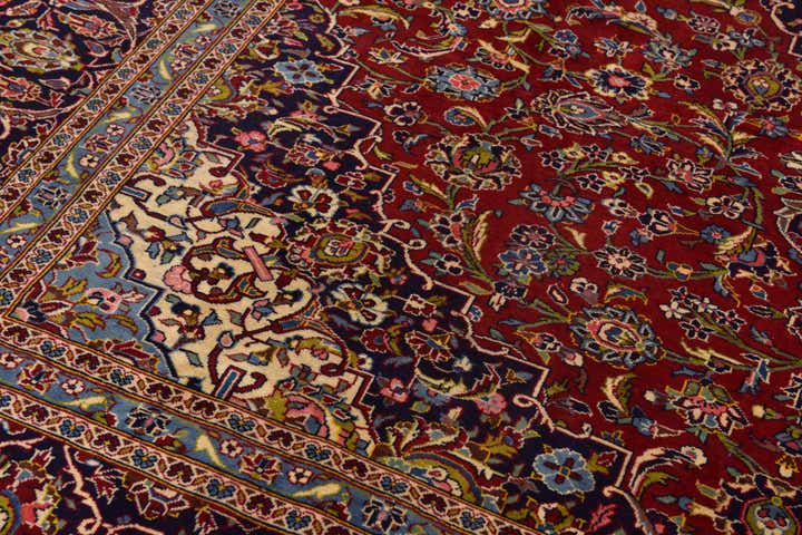 9' 10 x 13' Hand Knotted Kashan Persian Wool Rug