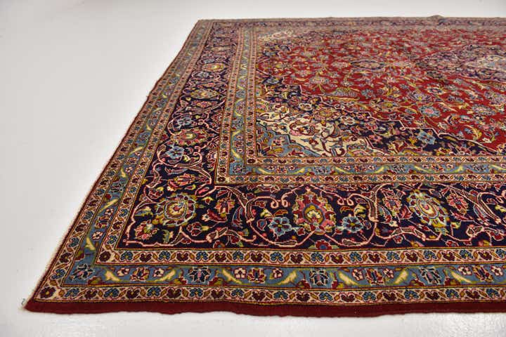 9' 10 x 13' Hand Knotted Kashan Persian Wool Rug