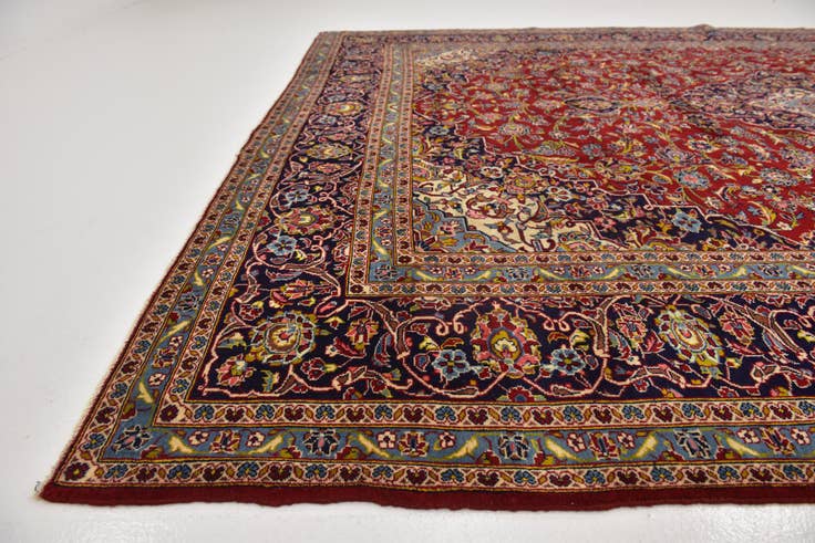 Detail image of 9' 10 x 13' Hand Knotted Kashan Persian Wool Rug