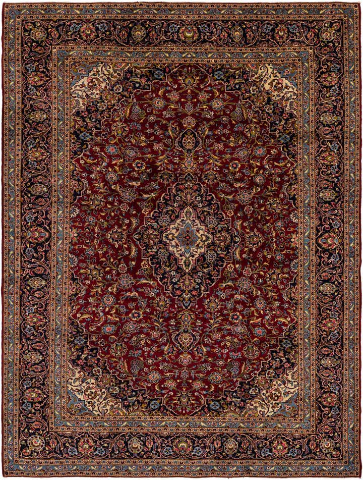9' 10 x 13' Hand Knotted Kashan Persian Wool Rug