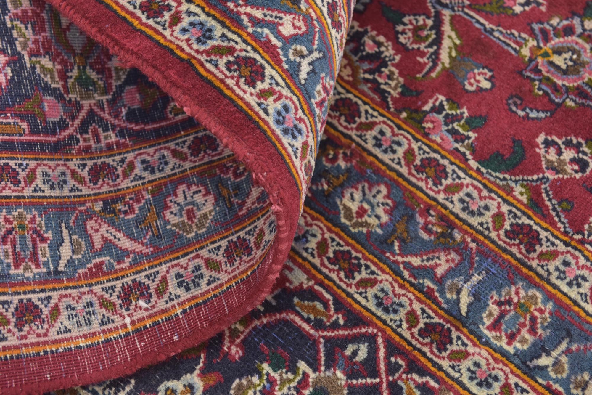 9' 8 x 12' 4 Hand Knotted Kashan Persian Wool Rug